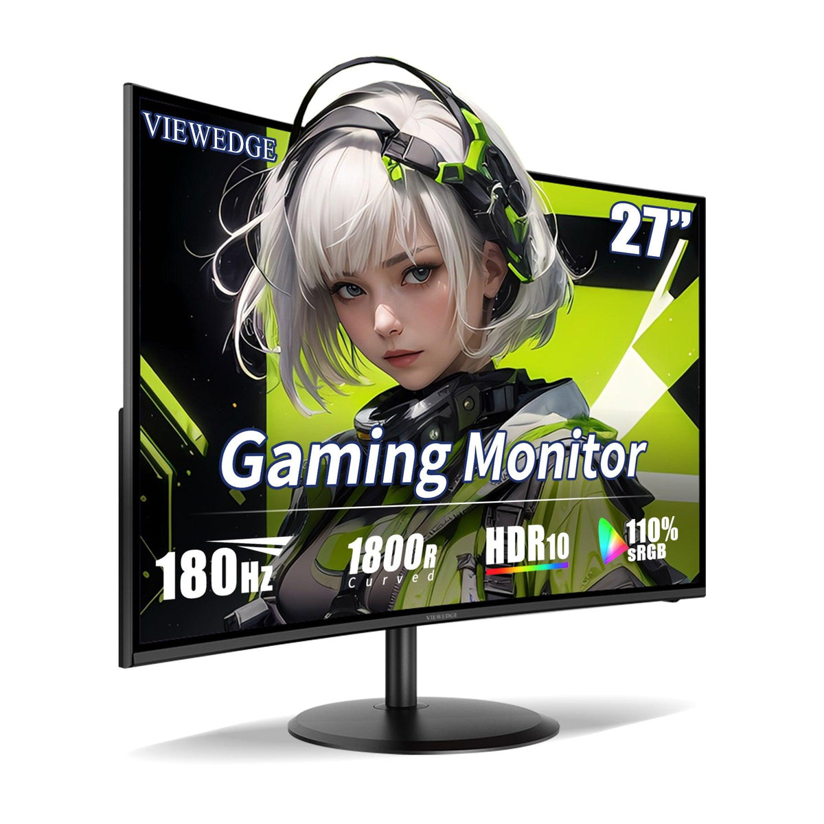 Viewedge CS27FH - 27 Inch Curved Gaming Monitor FHD 180hz with Speaker